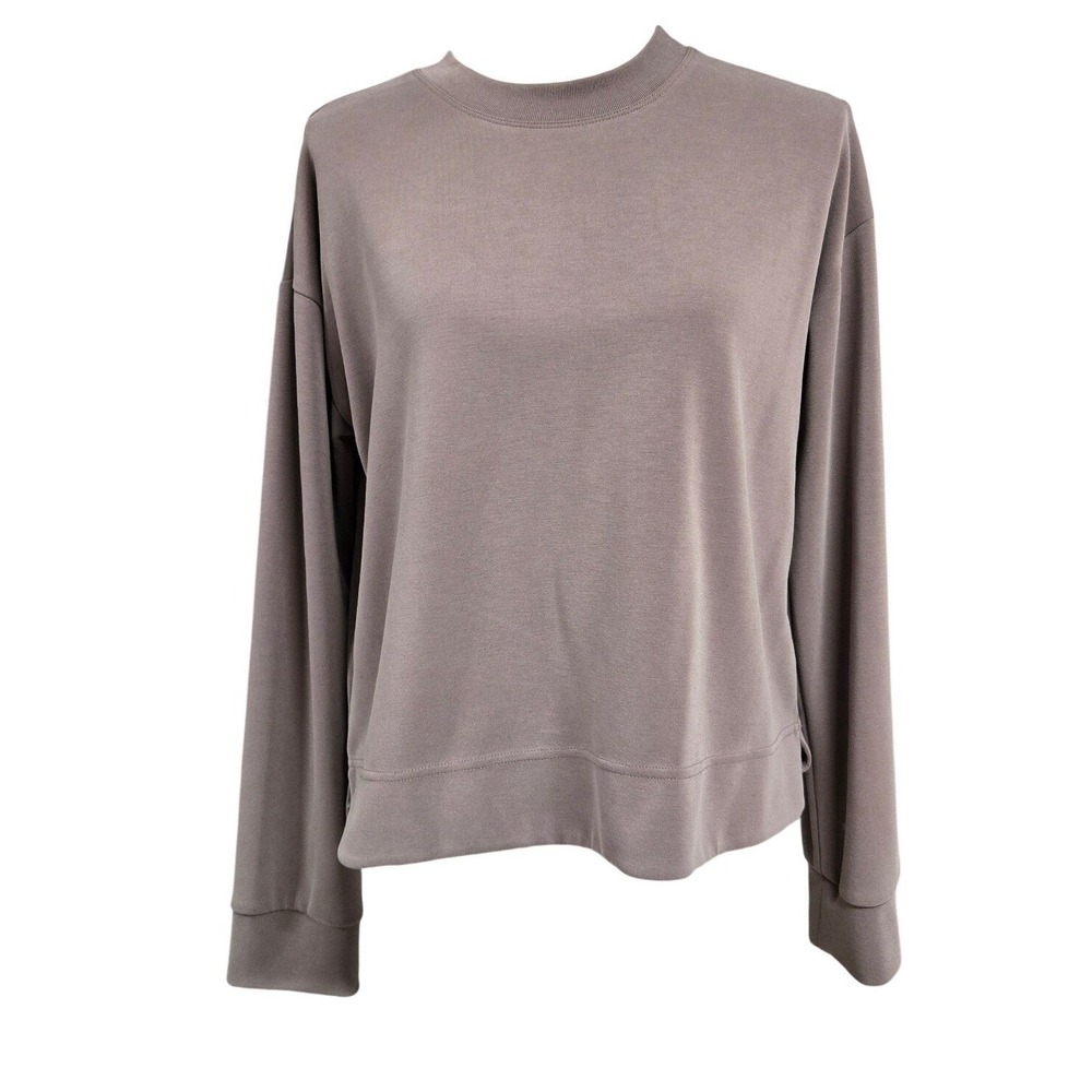 Athleta Coaster Luxe Sweatshirt Mauve Purple Brown Crew Neck Pullover Womens M